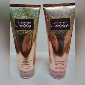 SOLD! NWT Bath and Body Works-2 Bottles of Thousand Wishes ultra shea body cream